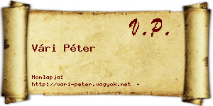 Vári Péter névjegykártya